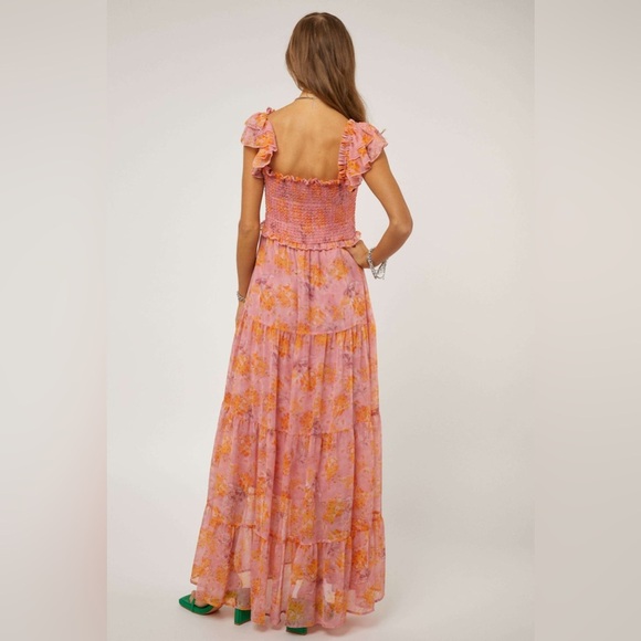 Pinkblush floral chiffon smocked top maxi dress nwot - Picture 6 of 8